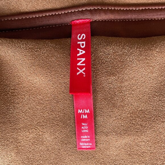 NWT Spanx High Waisted Faux Suede Leggings Rich Camel, Size M - Picture 6 of 13